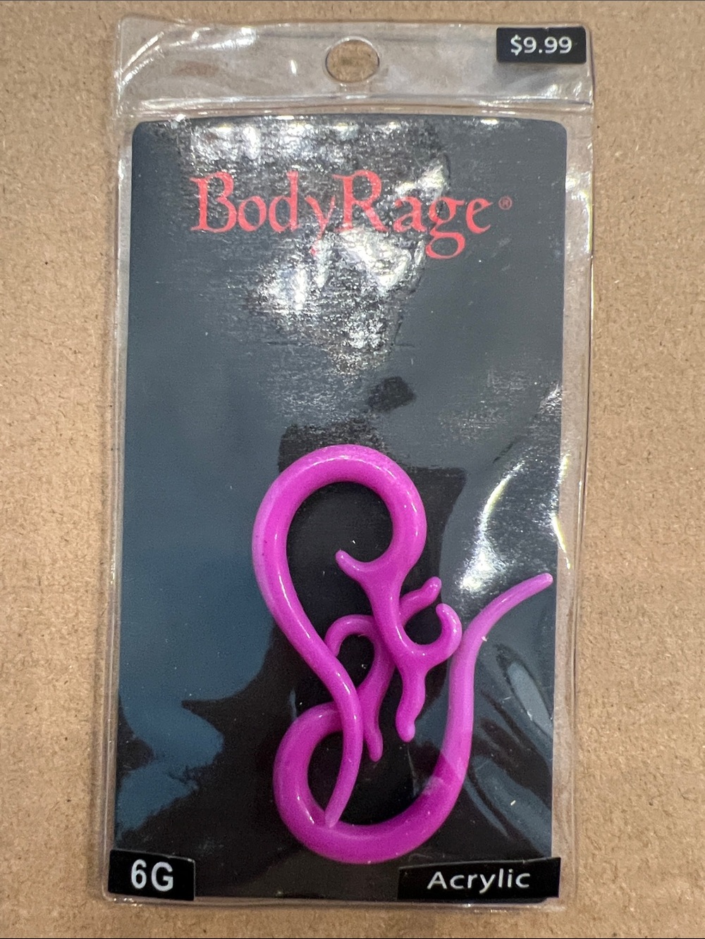 BodyRage Purple Acrylic Spiral Ear Gauge 6G